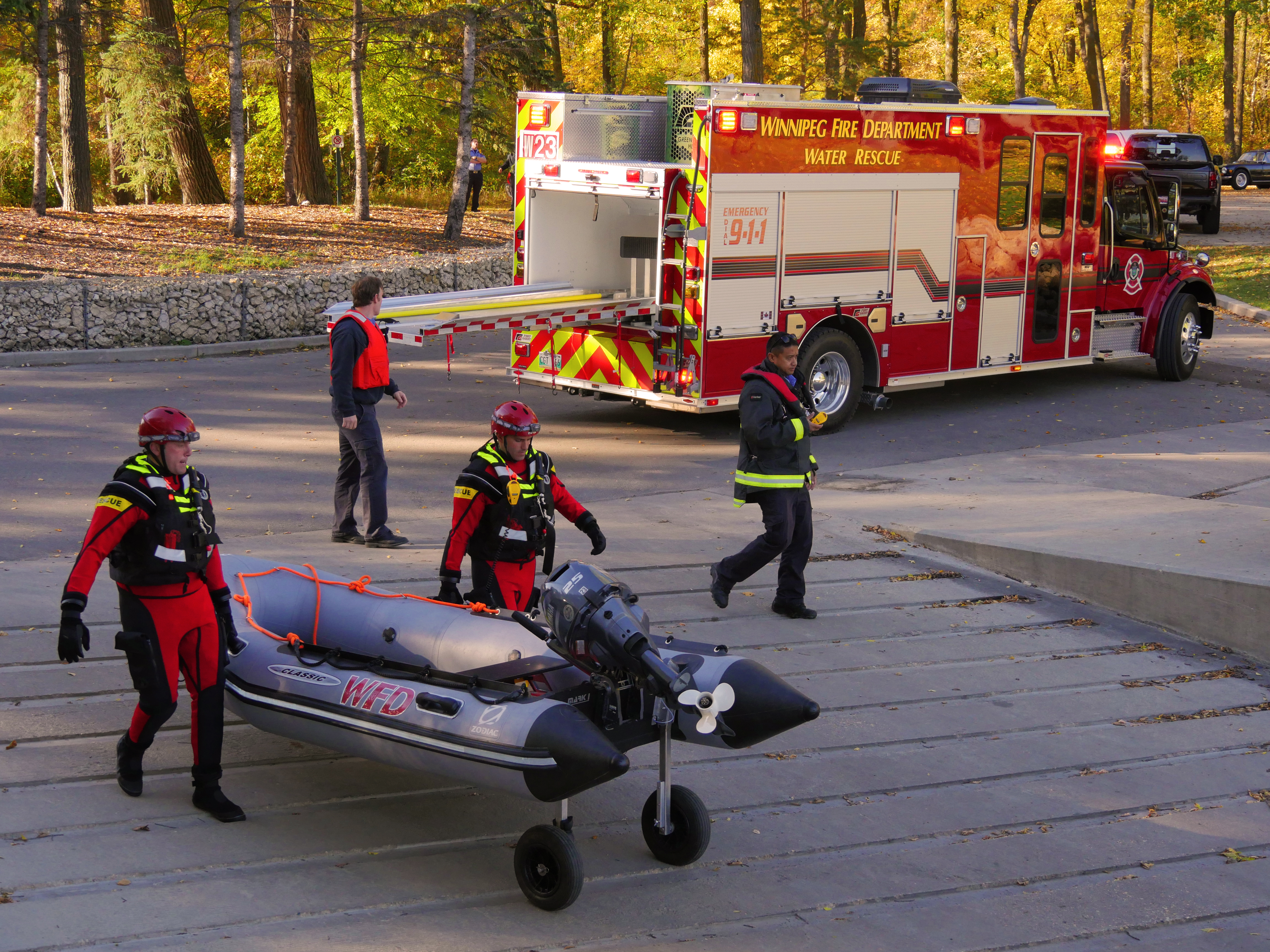 test launch for winnipeg fire department's water rescue